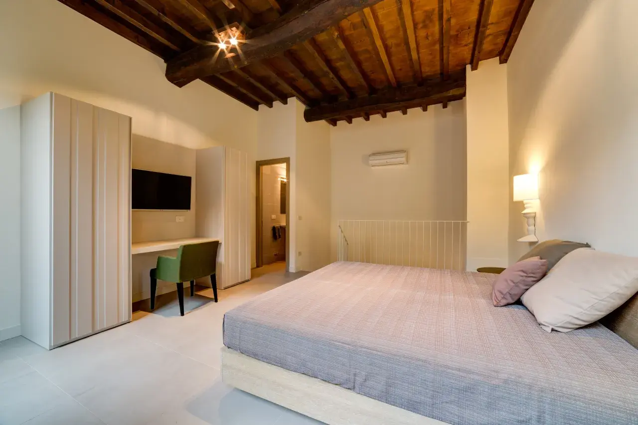 View from the bed in the Bilo Deluxe master bedroom.