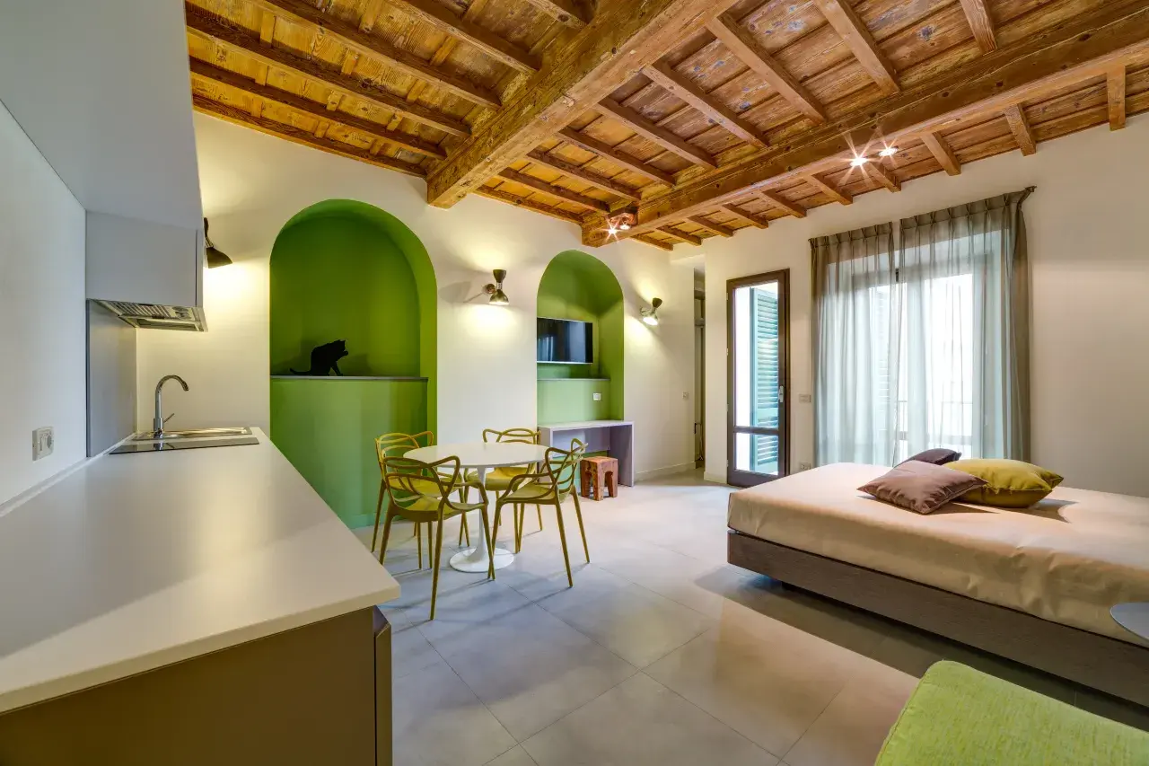 View towards the window from inside the Mono Smart apartment.