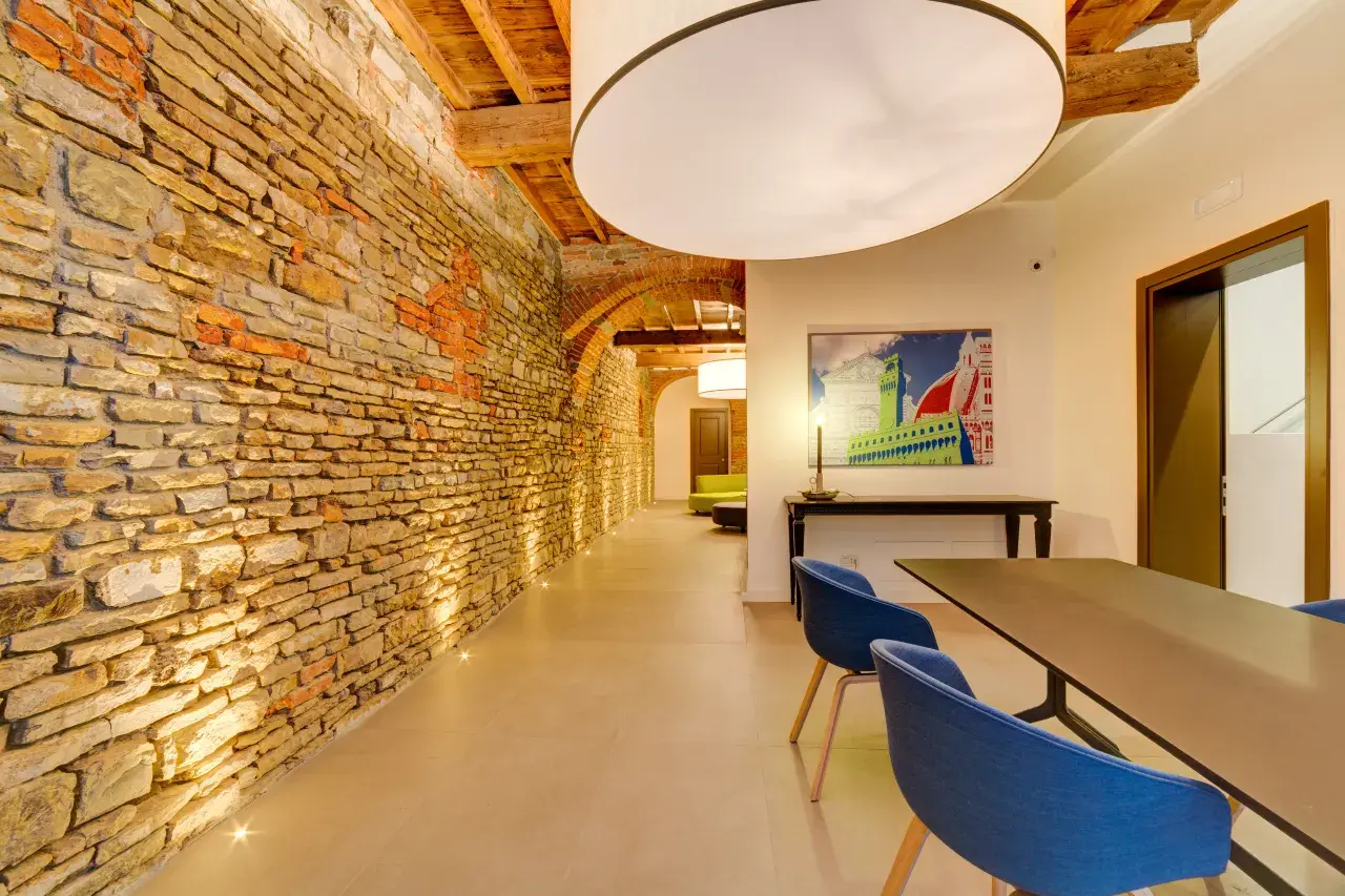 Reception area of Palazzo Mannaioni, suites in Florence.